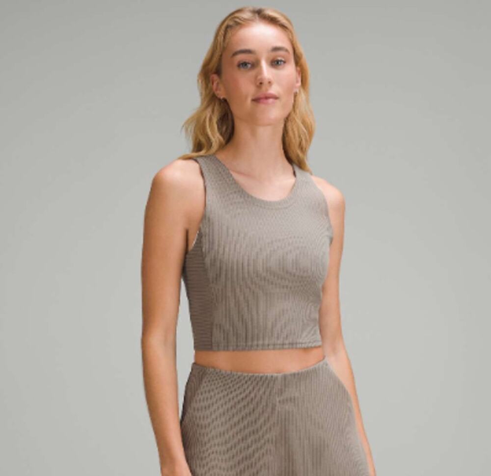 NWT Lululemon Ribbed Softstreme Cropped Tank Top Sz 14 Nomad